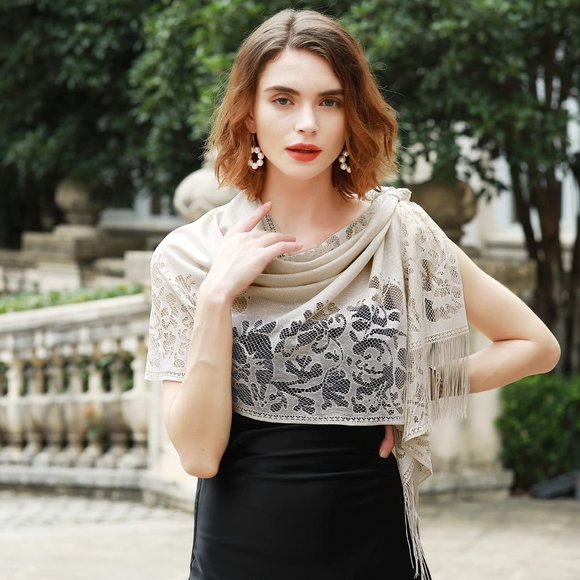 Women Shawls and Wraps for Evening Dresses Scarfs Pashmina Wedding Formal Shawl - Picture 2 of 6